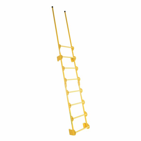 Vestil 137-1/2" Dock Ladder, Walk-Through Style, 8 Step, Steel, 8 Steps, Baked-In Powder Coated Finish DKL-8